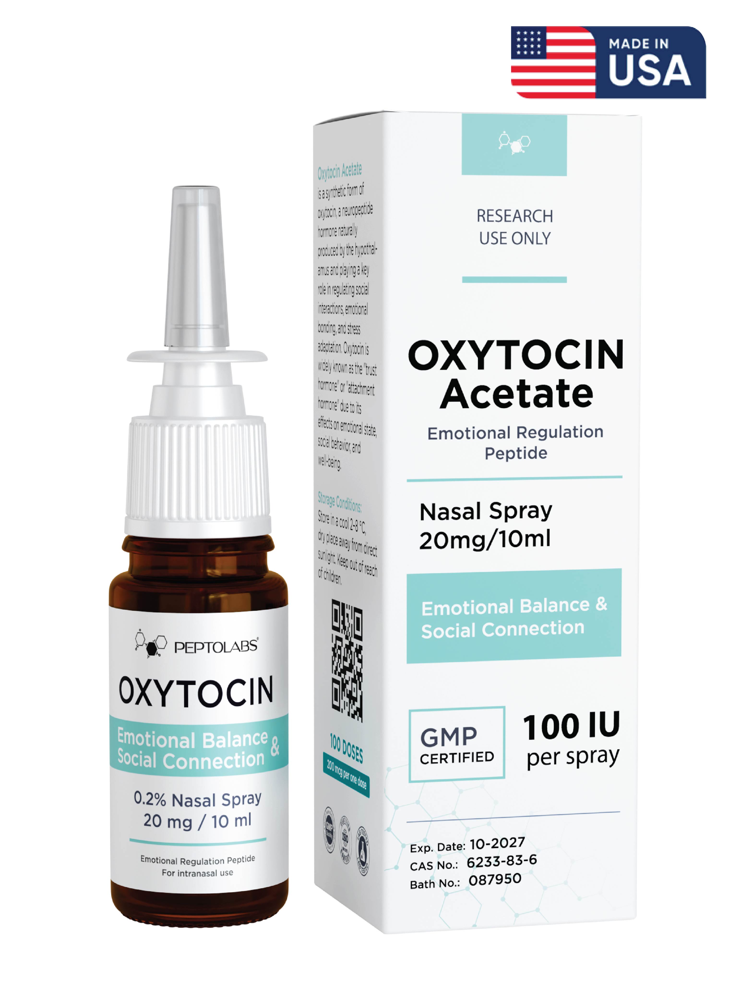 Окситоцин (Oxytocin) назальний спрей 20мг/10мл (100  IU)